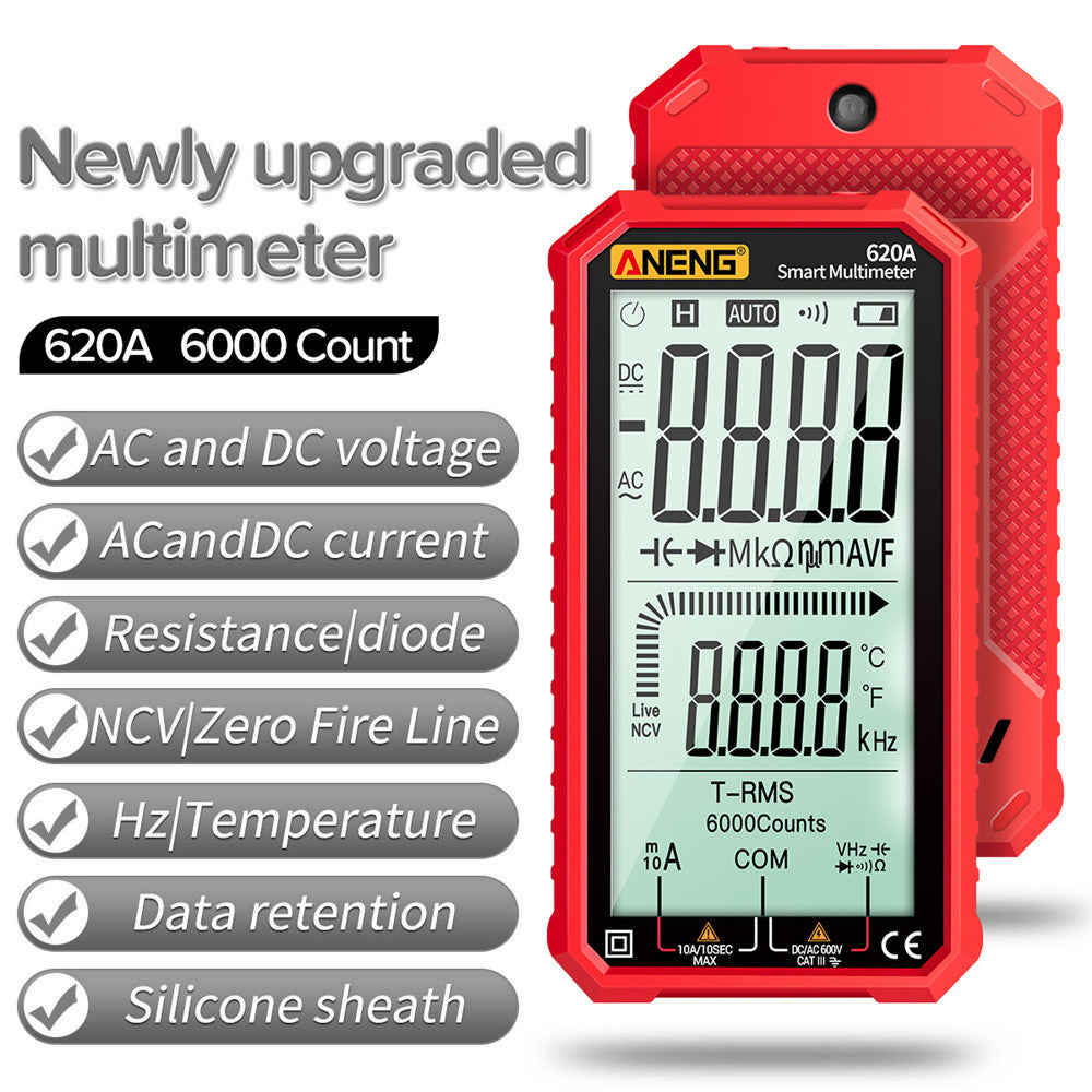 ANENG 620A 4.7 inch Digital Smart Multimeter 6000 Counts True RMS Auto Electrical Capacitance Meter with Flashlight