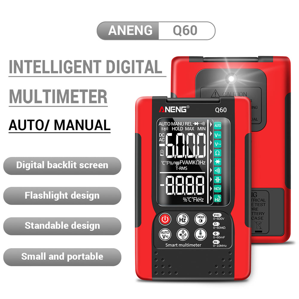 ANENG Q60 Digital Multimeter VA Screen Display Zero Fire Detection 6000 Counts True RMS Capacitance Meter