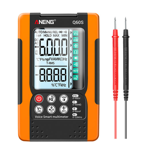 ANENG-Q60S Digital Multimeter True RMS 6000 Counts Smart AC/DC Voltage Tester AI Speech Recognition Transistor Tester