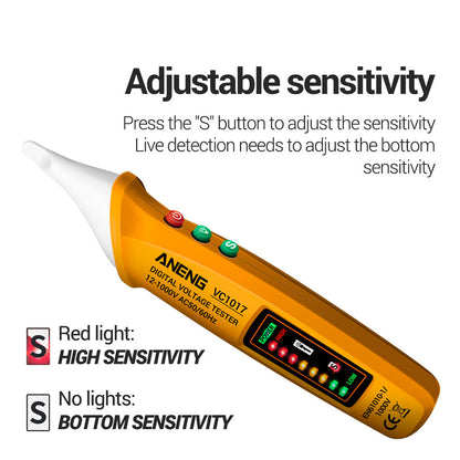 ANENG VC1017 12-1000V Non-contact Sound-light Tester Digital AC Voltage Meter Multimeter Pen