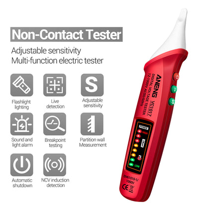 ANENG VC1017 12-1000V Non-contact Sound-light Tester Digital AC Voltage Meter Multimeter Pen