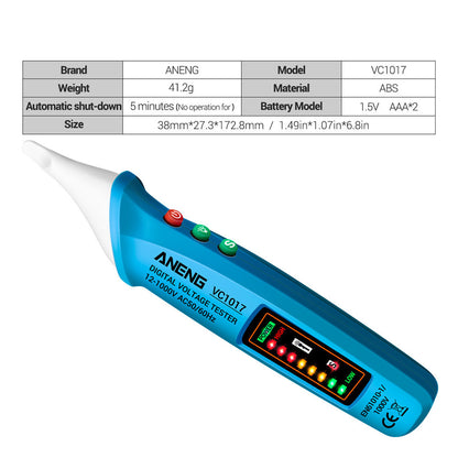 ANENG VC1017 12-1000V Non-contact Sound-light Tester Digital AC Voltage Meter Multimeter Pen