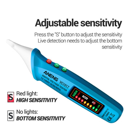 ANENG VC1017 12-1000V Non-contact Sound-light Tester Digital AC Voltage Meter Multimeter Pen