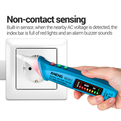 ANENG VC1017 12-1000V Non-contact Sound-light Tester Digital AC Voltage Meter Multimeter Pen