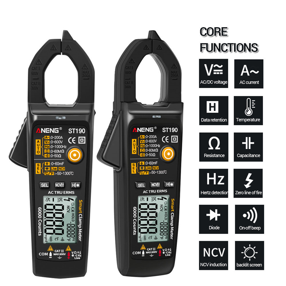 ANENG ST190 6000 Counts True RMS Digital Multimeter Clamp Current AMP Meter