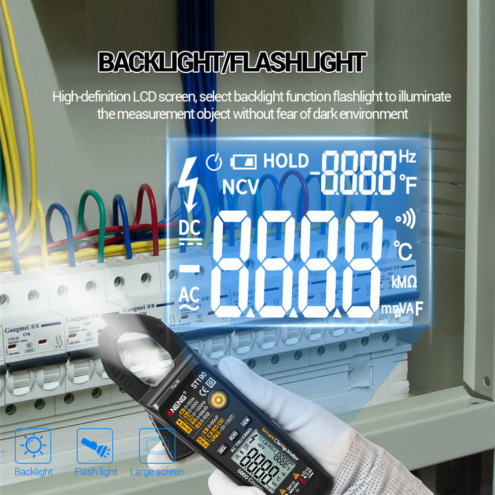 ANENG ST190 6000 Counts True RMS Digital Multimeter Clamp Current AMP Meter