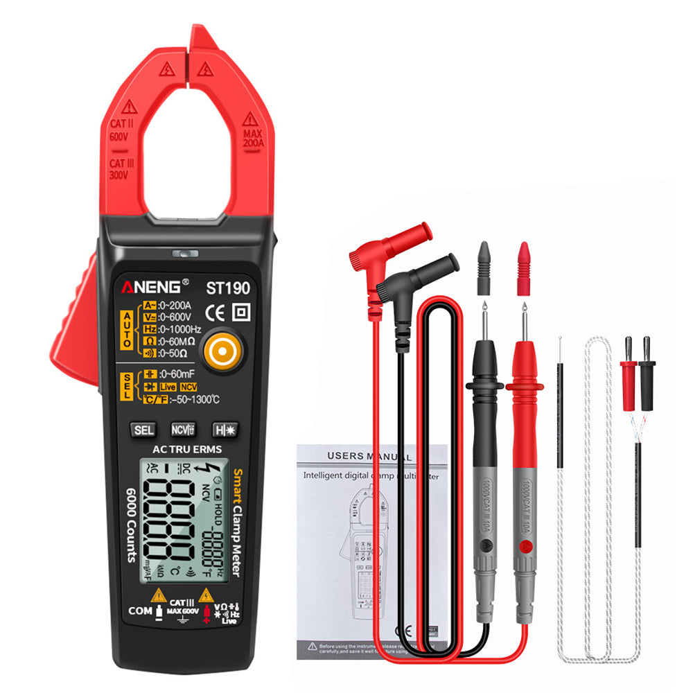 ANENG ST190 6000 Counts True RMS Digital Multimeter Clamp Current AMP Meter