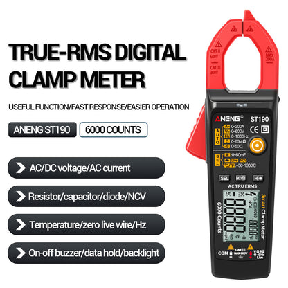 ANENG ST190 6000 Counts True RMS Digital Multimeter Clamp Current AMP Meter