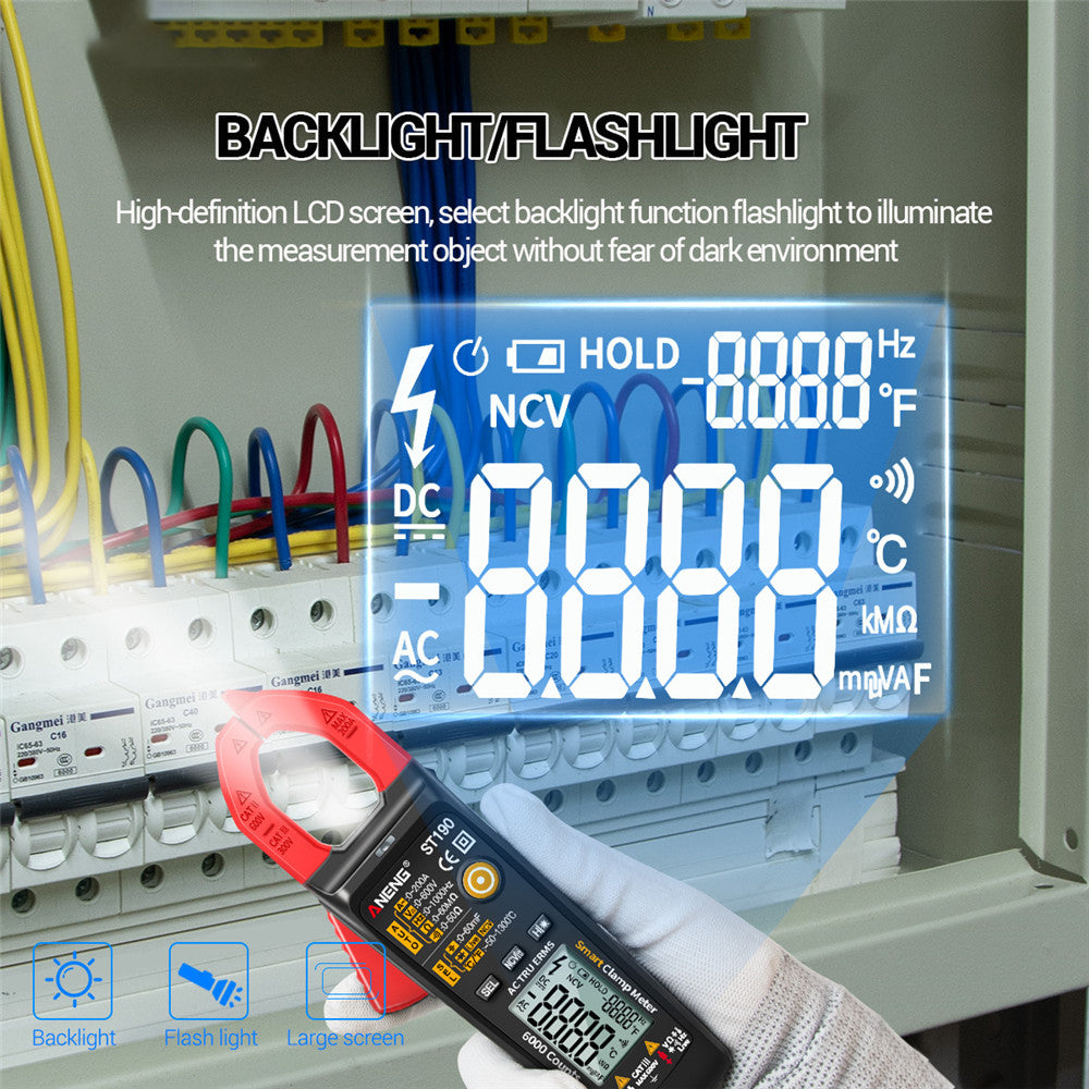 ANENG ST190 6000 Counts True RMS Digital Multimeter Clamp Current AMP Meter