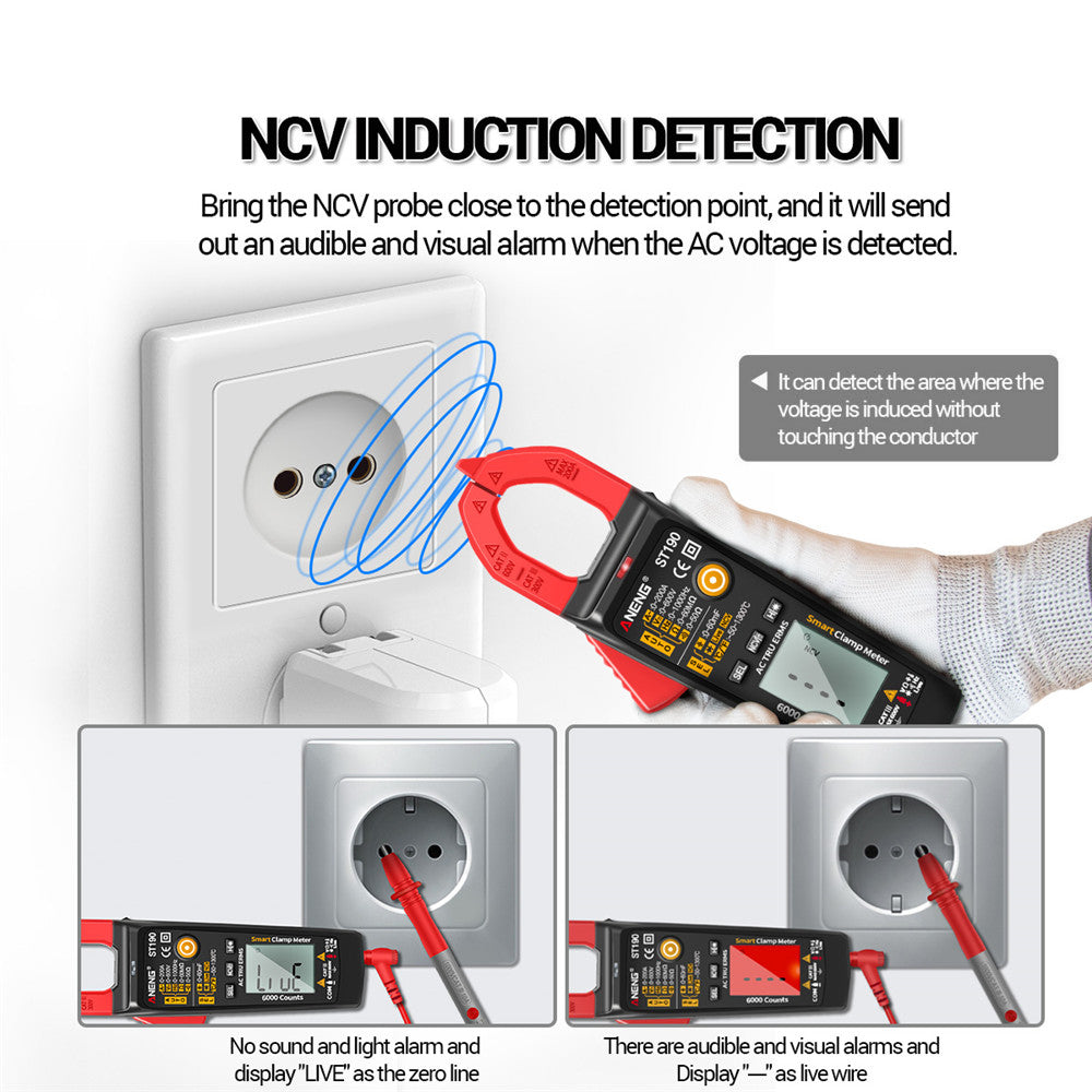 ANENG ST190 6000 Counts True RMS Digital Multimeter Clamp Current AMP Meter