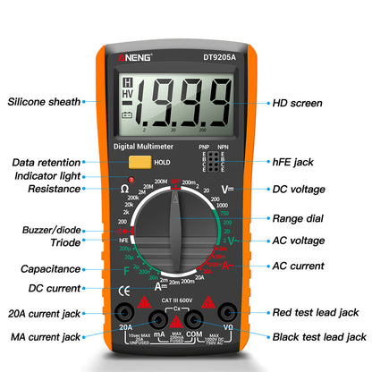 ANENG DT9205A Multifunctional HD Digital True RMS Multimeter AC/DC Voltage Meter