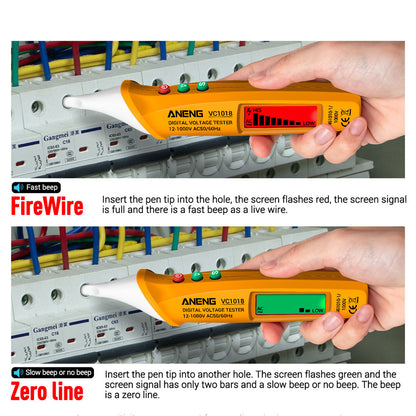 ANENG VC1018 12V-1000V Non-contact Electric Sensor Tester Pen Digital AC Voltage Meter Buzzer Detector with LCD Screen