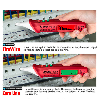 ANENG VC1018 12V-1000V Non-contact Electric Sensor Tester Pen Digital AC Voltage Meter Buzzer Detector with LCD Screen