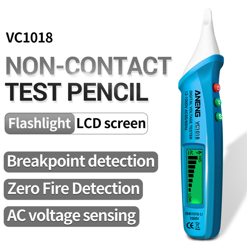 ANENG VC1018 12V-1000V Non-contact Electric Sensor Tester Pen Digital AC Voltage Meter Buzzer Detector with LCD Screen