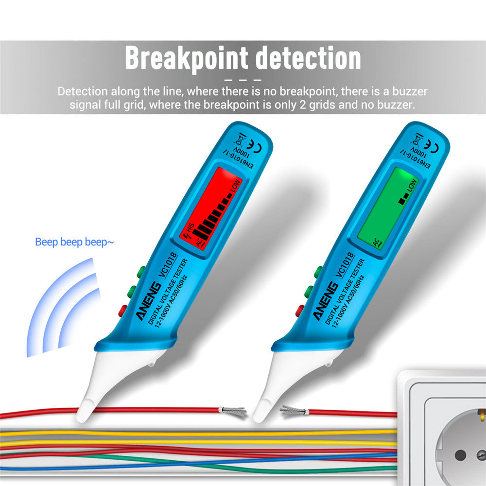 ANENG VC1018 12V-1000V Non-contact Electric Sensor Tester Pen Digital AC Voltage Meter Buzzer Detector with LCD Screen