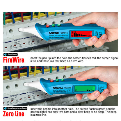 ANENG VC1018 12V-1000V Non-contact Electric Sensor Tester Pen Digital AC Voltage Meter Buzzer Detector with LCD Screen