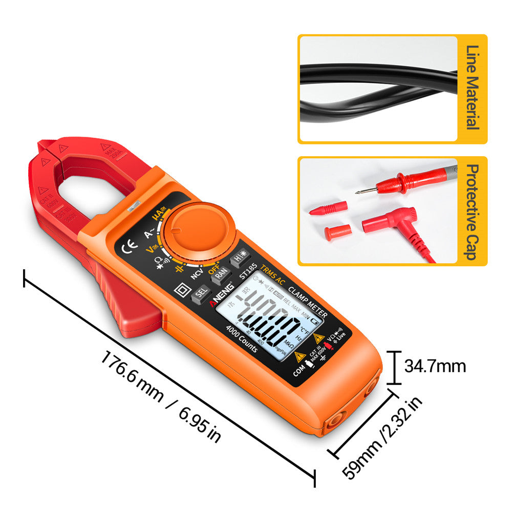 ANENG ST185 Clamp Digital Meter Multimeter 4000 Counts True RMS 200A Ammeter Voltage Tester