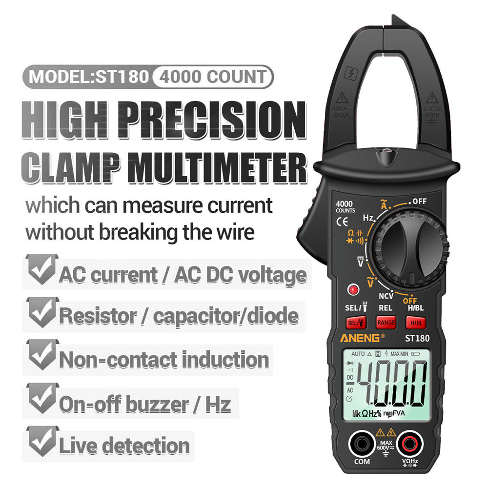 ANENG ST180 4000 Counts Digital Clamp Meter AC Current Multimeter Ammeter Voltage Tester