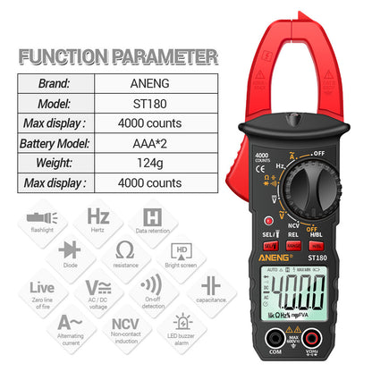 ANENG ST180 4000 Counts Digital Clamp Meter AC Current Multimeter Ammeter Voltage Tester