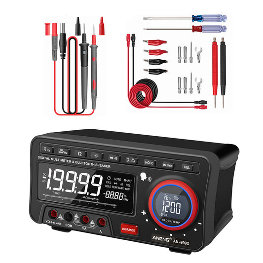 ANENG AN999S High-precision Desktop Bluetooth Speaker Digital Multimeter LCD Voltmeter Current Tester with 18-in-1 Test Line (No Battery)