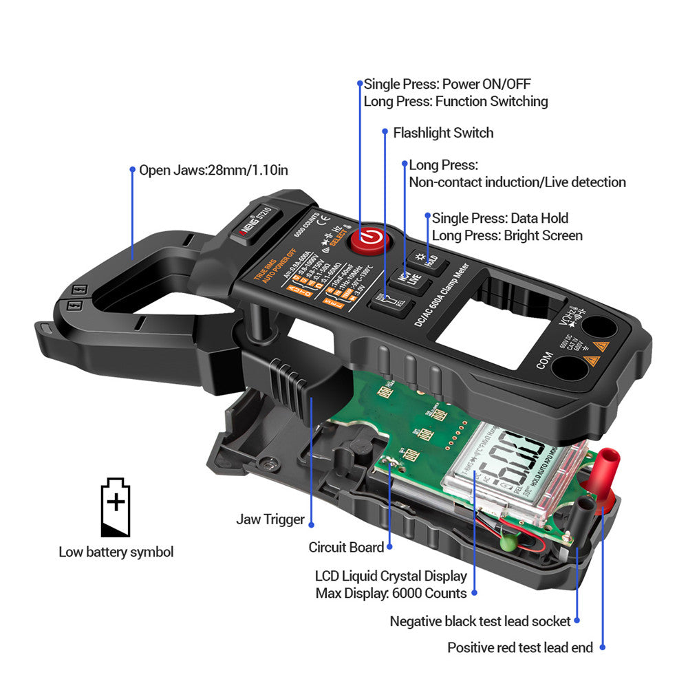 ANENG ST210 True RMS 6000 Counts Professional Smart Clamp Multimeter DC/AC 600A AUTO Digital Meter Current Tester