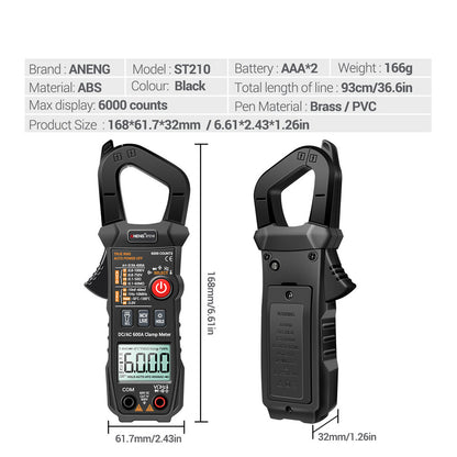 ANENG ST210 True RMS 6000 Counts Professional Smart Clamp Multimeter DC/AC 600A AUTO Digital Meter Current Tester