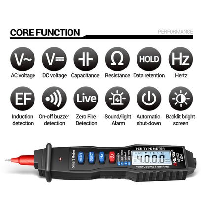 ANENG A3003 Digital Pen Auto Multimeter 4000 Counts Smart Meter with NCV AC/DC Voltage Resistance Capacitance Tester