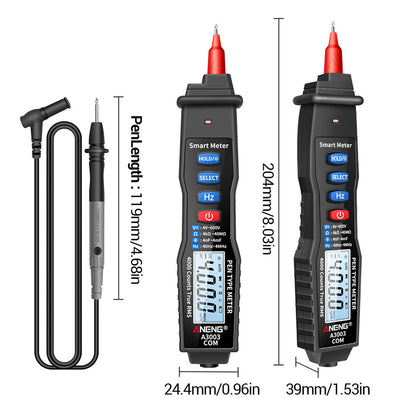 ANENG A3003 Digital Pen Auto Multimeter 4000 Counts Smart Meter with NCV AC/DC Voltage Resistance Capacitance Tester