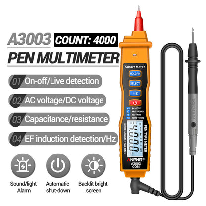 ANENG A3003 Digital Pen Auto Multimeter 4000 Counts Smart Meter with NCV AC/DC Voltage Resistance Capacitance Tester