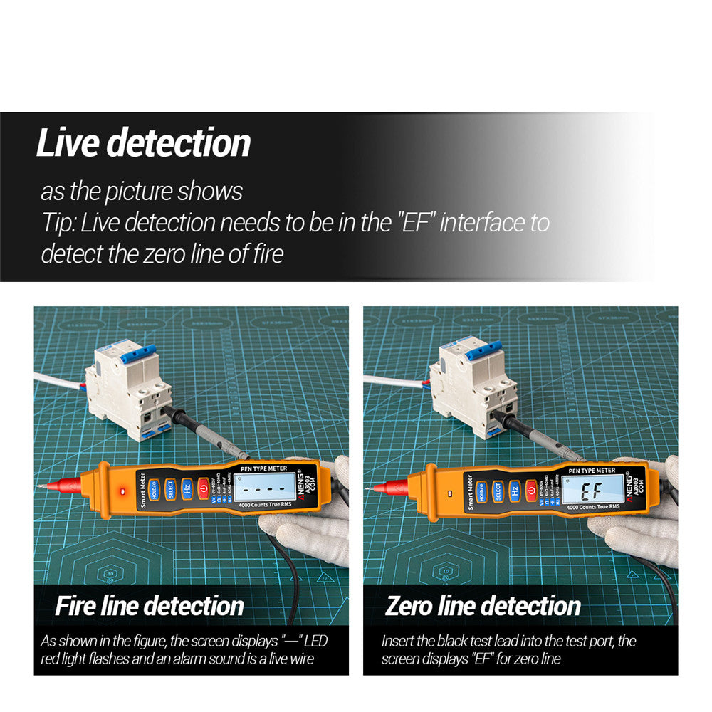 ANENG A3003 Digital Pen Auto Multimeter 4000 Counts Smart Meter with NCV AC/DC Voltage Resistance Capacitance Tester