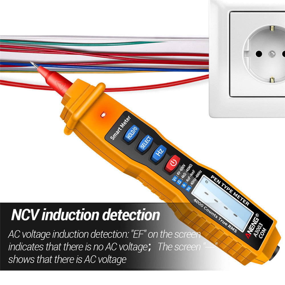 ANENG A3003 Digital Pen Auto Multimeter 4000 Counts Smart Meter with NCV AC/DC Voltage Resistance Capacitance Tester