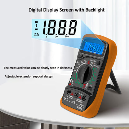 XL830L Multifunction LCD Multimeter Tester Handheld Digital Multimeter AC/DC Resistance Meter with Backlit