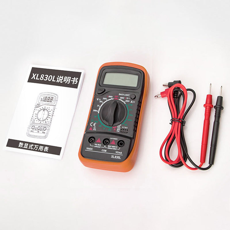 XL830L Multifunction LCD Multimeter Tester Handheld Digital Multimeter AC/DC Resistance Meter with Backlit