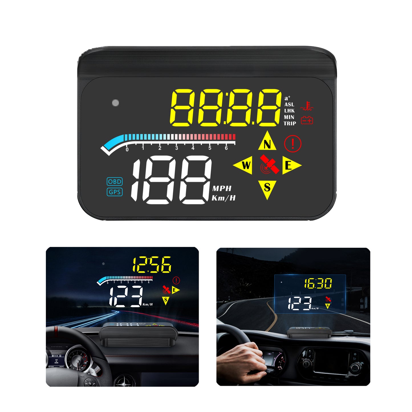 M17 Head-up Display Universal Car Speedometer HUD Projection Display OBD+GPS Dual System