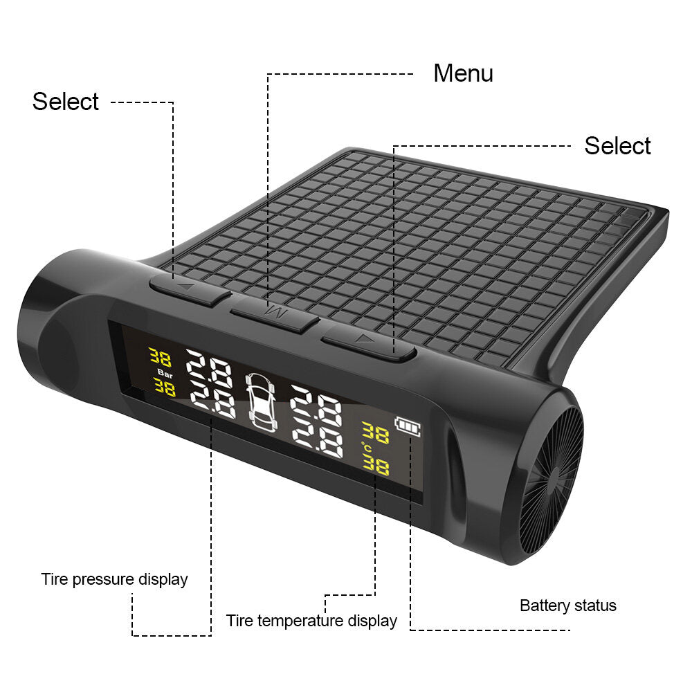 Car TPMS Tyre Pressure Monitoring System Digital LCD Display Auto Security Tyre Pressure Alarm System