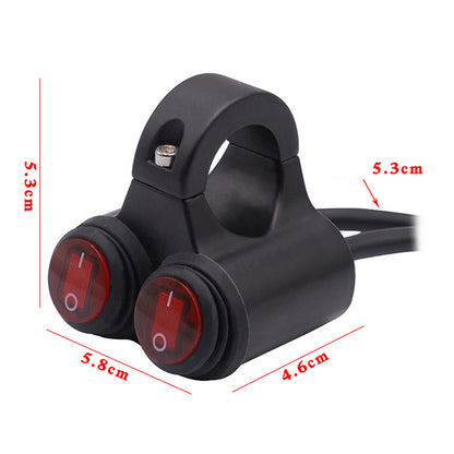 WUPP CS-677B1 Motorcycle Handlebar Dual Button Headlight Switch Waterproof Motorcycle Fog Light Spotlight Switch with Indicator