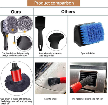 13pcs Car Detailing Cleaning Brushes Car Cleaning Tools Microfiber Towel Automobile Air Vents Wheel Wash Kit