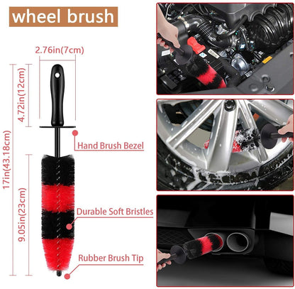 13pcs Car Detailing Cleaning Brushes Car Cleaning Tools Microfiber Towel Automobile Air Vents Wheel Wash Kit