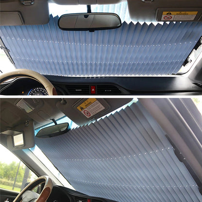 R-8043 65cm Car Front Window Sunshade Cover Retractable Windshield Sun Visor with Suction Cup