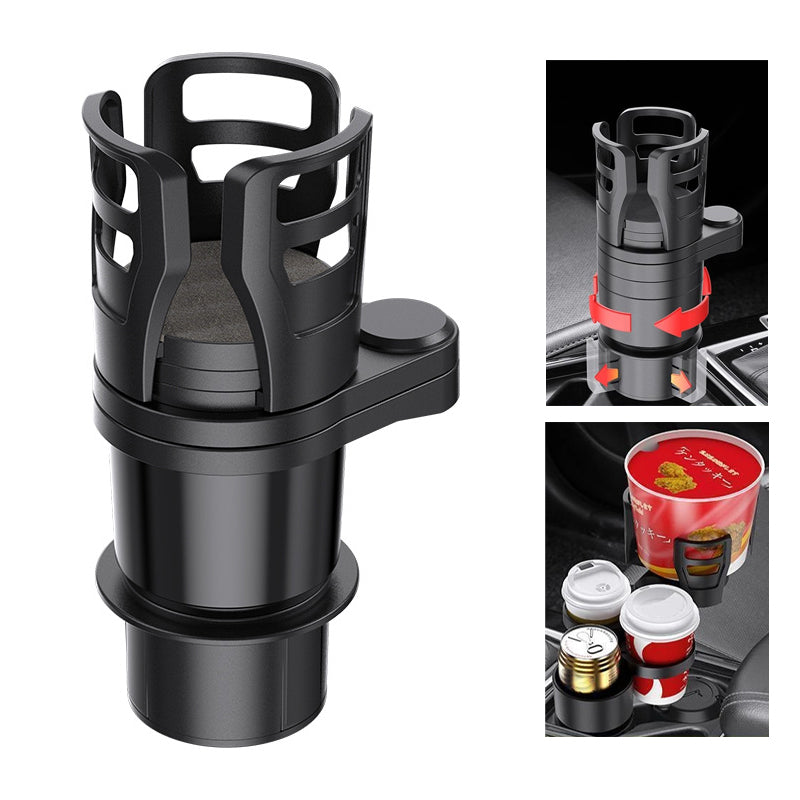 SHUNWEI SD-1047 2-in-1 Car Slip-proof Cup Holder 360 Degrees Rotating Water Drink Cup Holder