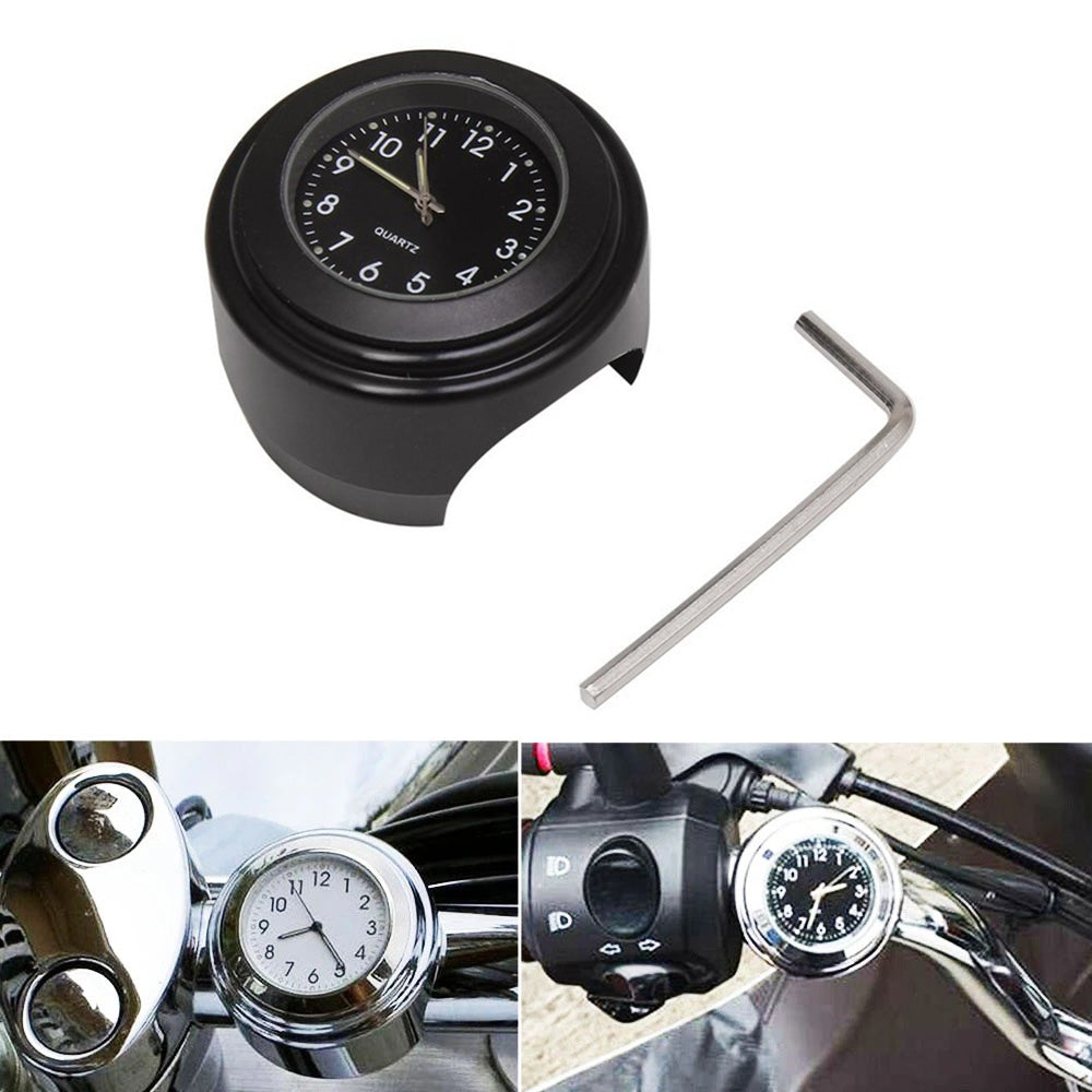 Universal Motorcycle Handlebar Quartz Clock Waterproof Shockproof Aluminum Alloy Motorbike Handlebar Watch