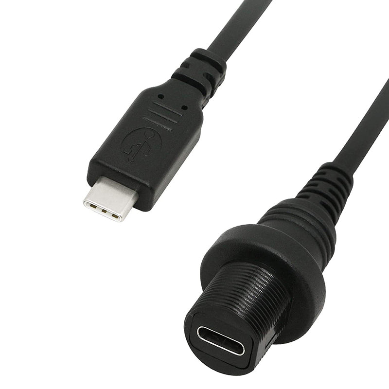 1m PC Extension Cable USB C 2.0 Male to Female Adaptor Cord Dashboard Data Cable for Desktop Computer Support Charging Data Sync - Black