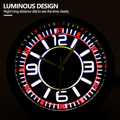 Luminous Mini Car Dashboard Round Quartz Clock Vehicle Interior Decoration