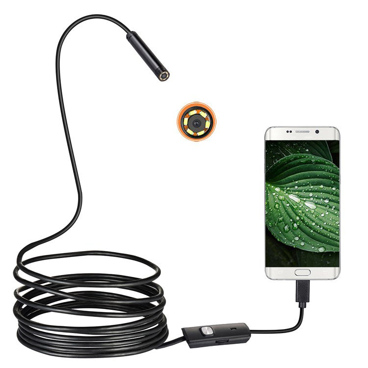 1m USB Inspection Camera Borescope Scope Camera with 5.5mm/6 LED Lights for Android Windows IP67 Waterproof Smart Phone Endoscope