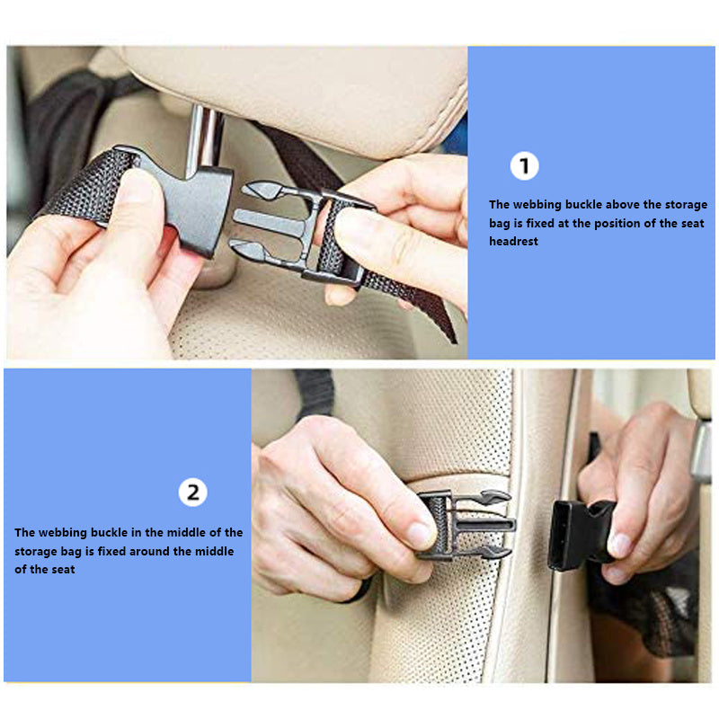 JINGDINGTAI TG-JJ004 Car Back Seat Hanging Multi-Pocket Storage Bag Phone Tablet Sundries Holder Organizer