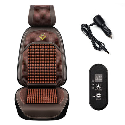 XIONGGUAN AM001 Intelligent Massage Wood Beaded Car Seat Cushion 3 Gears Cooling Ventilated Lumbar Back Pad