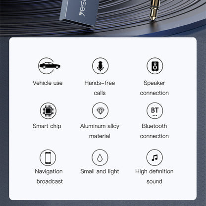 YESIDO YAU24 3.5mm AUX Car Bluetooth Audio Receiver Adapter for Music and Hands-Free Calling