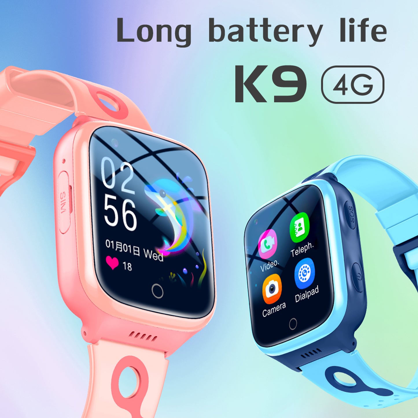 K9 4G 1.4 inch Touch Screen Kids WiFi Smart Watch Video Calling GPS Positioning Rechargeable Student Camera Watch