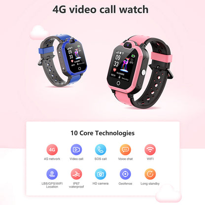 H01 Smart Watch Kids 4G GPS WiFi Video Call SOS IP67 Waterproof Child Wristwatch Camera Monitor Tracker Location Phone Watch (EU Version)