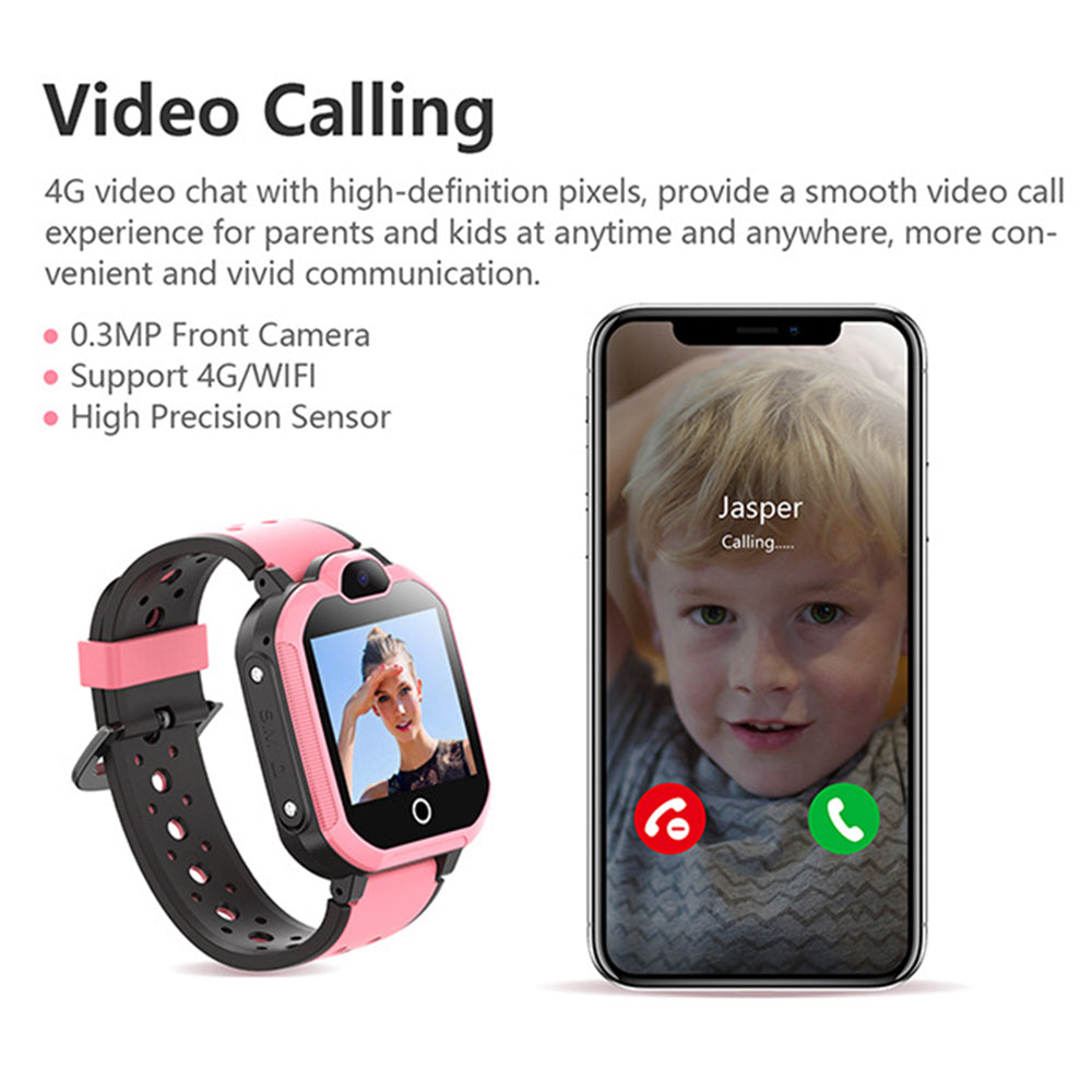 H01 Smart Watch Kids 4G GPS WiFi Video Call SOS IP67 Waterproof Child Wristwatch Camera Monitor Tracker Location Phone Watch (EU Version)